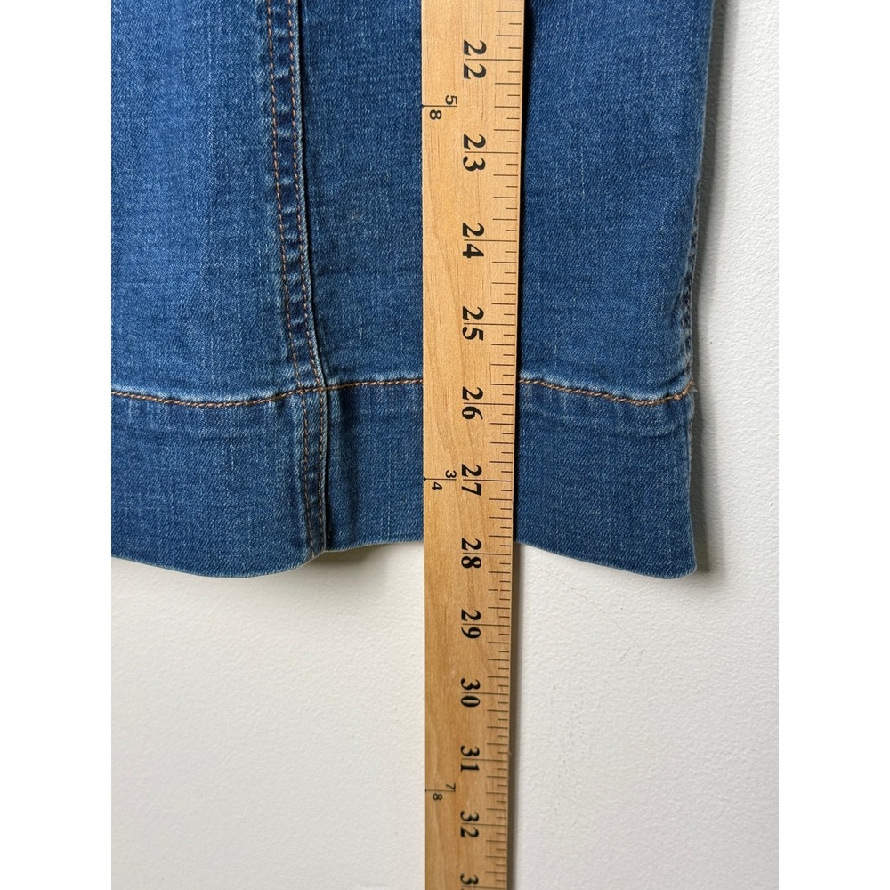 Madewell Denim Paperbag Waist Midi Skirt Blue Medium Wash Size 0 Tie Belt Pocket - Picture 5 of 7